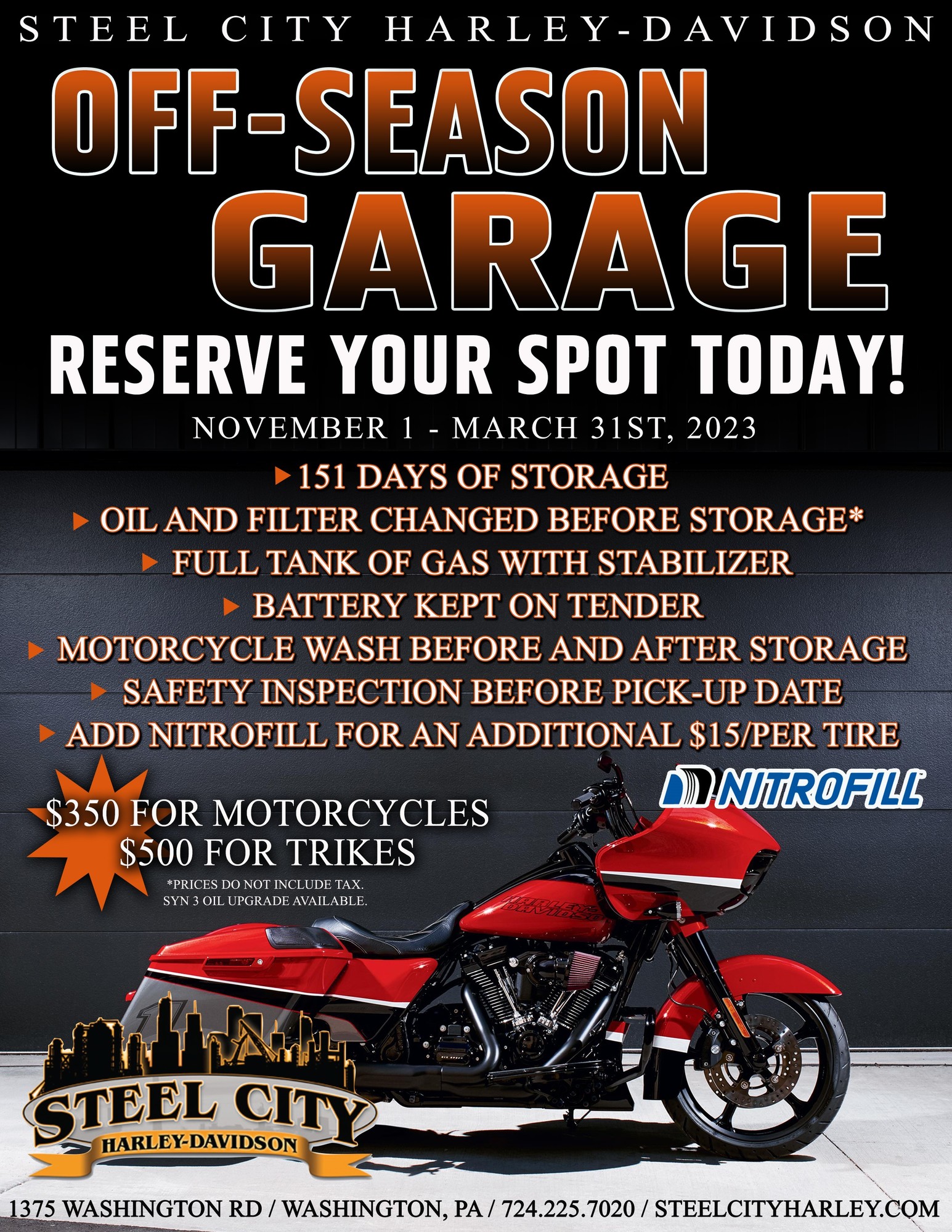 Winter Storage Details Steel City HarleyDavidson® Washington